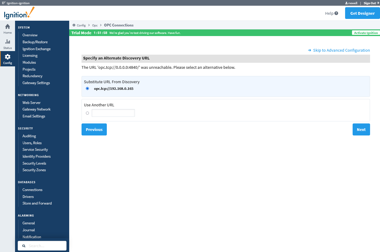 Substitute URL from Discovery